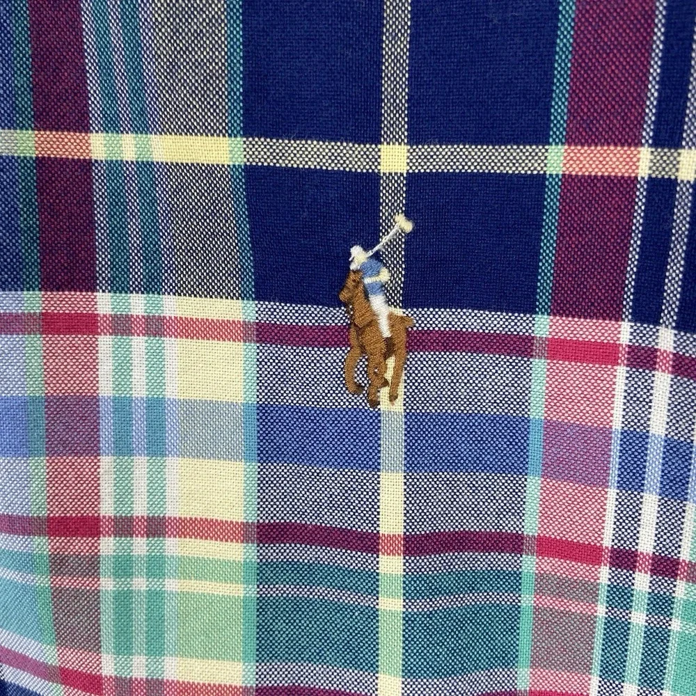 Ralph Lauren Shirt Mens 4XB Button Down Flesh Pony Plaid Oxford Big Tall Casual